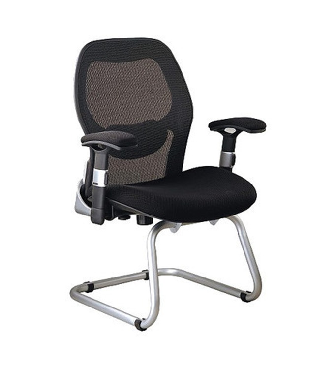 OT-SPACE VC CHAIR; Mesh back and upholstered seat, two metal back seats support adjustable Pu arms, and powder metal cantilever as