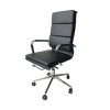 OT-NEW PARIS HB-Upholstered seat and back, padded chrome arms, tilting mechanism and chrome base size L53x D50 x H123 (Black)