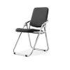 Armless padded foldable chair.